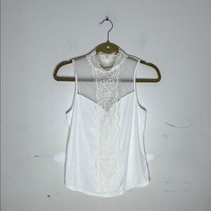 Express White Lace Polyester Detail Tank Top Size XS